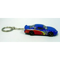 3"x1-1/4"x3/4" Nascar Diecast Keychain With Side Racing Graphics